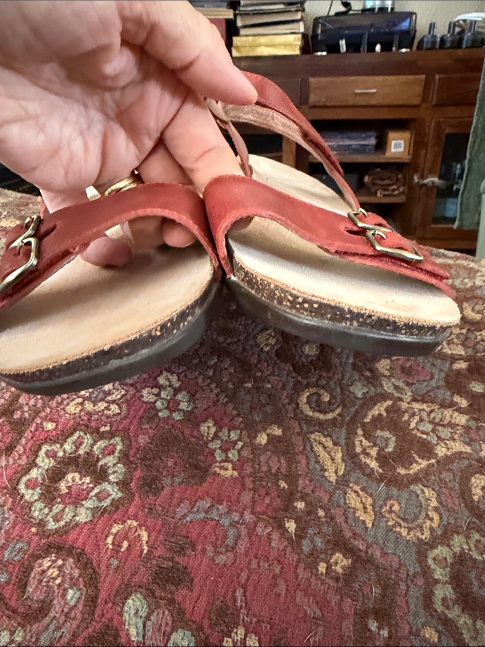 Dansko Rebekah coral leather waxy burnished sandals size EU 39 EUC - Picture 5 of 9